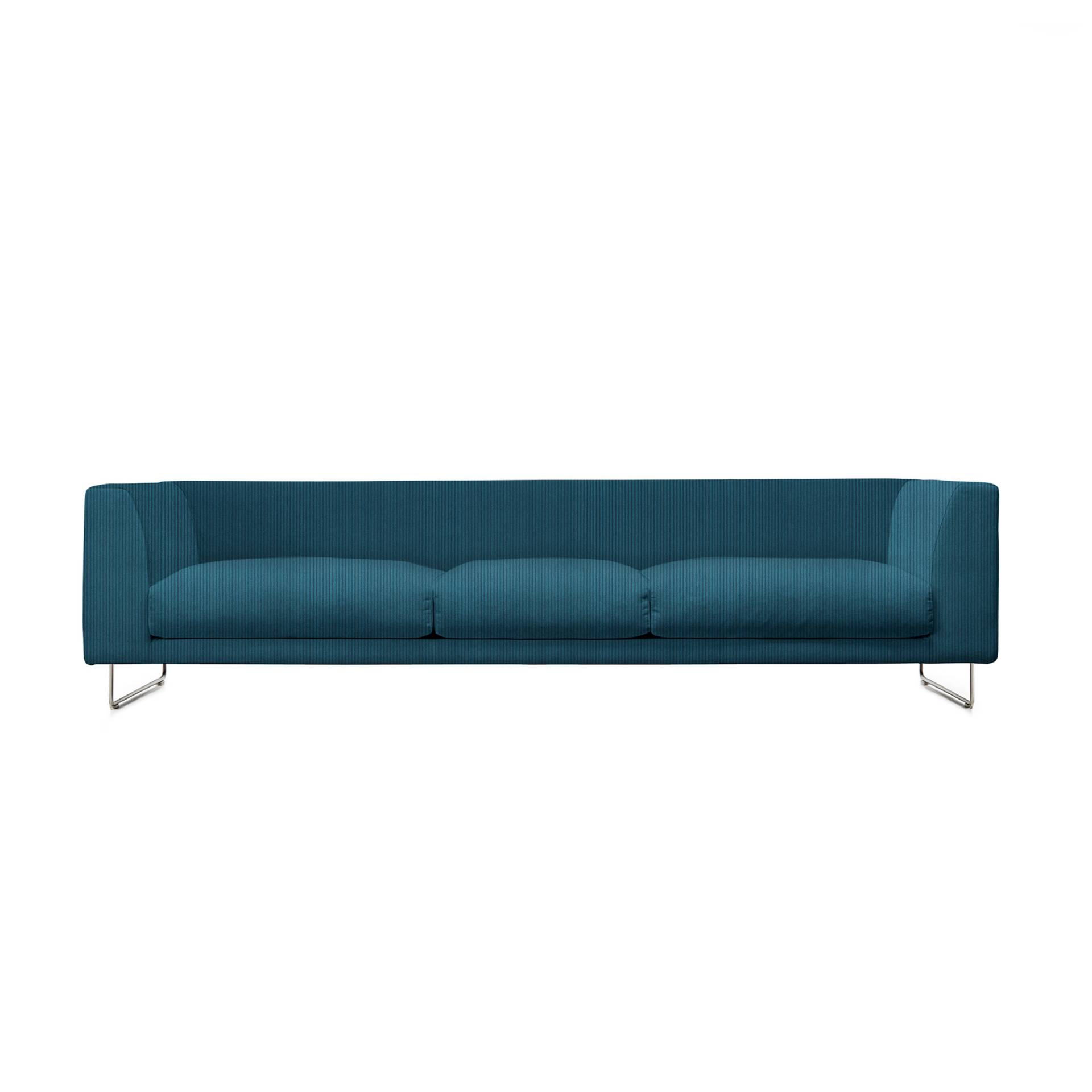 Cappellini - Elan 3-Sitzer Sofa - blau/Stoff Corda C303/BxHxT 230x69x82cm/Gestell Edelstahl satiniert von Cappellini