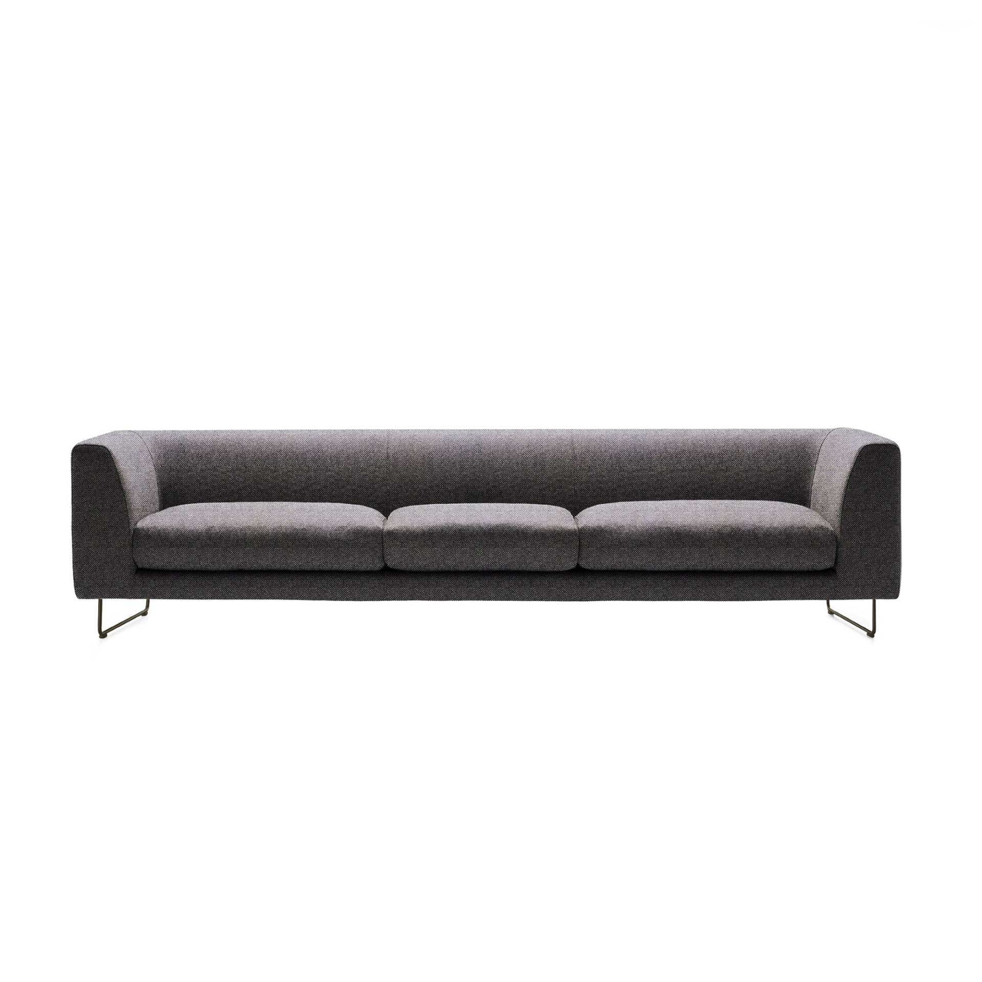 Cappellini - Elan 3-Sitzer Sofa - grau/Stoff Hallingdal 126 D/BxHxT 230x69x82cm/Gestell mattlack anthrazit von Cappellini