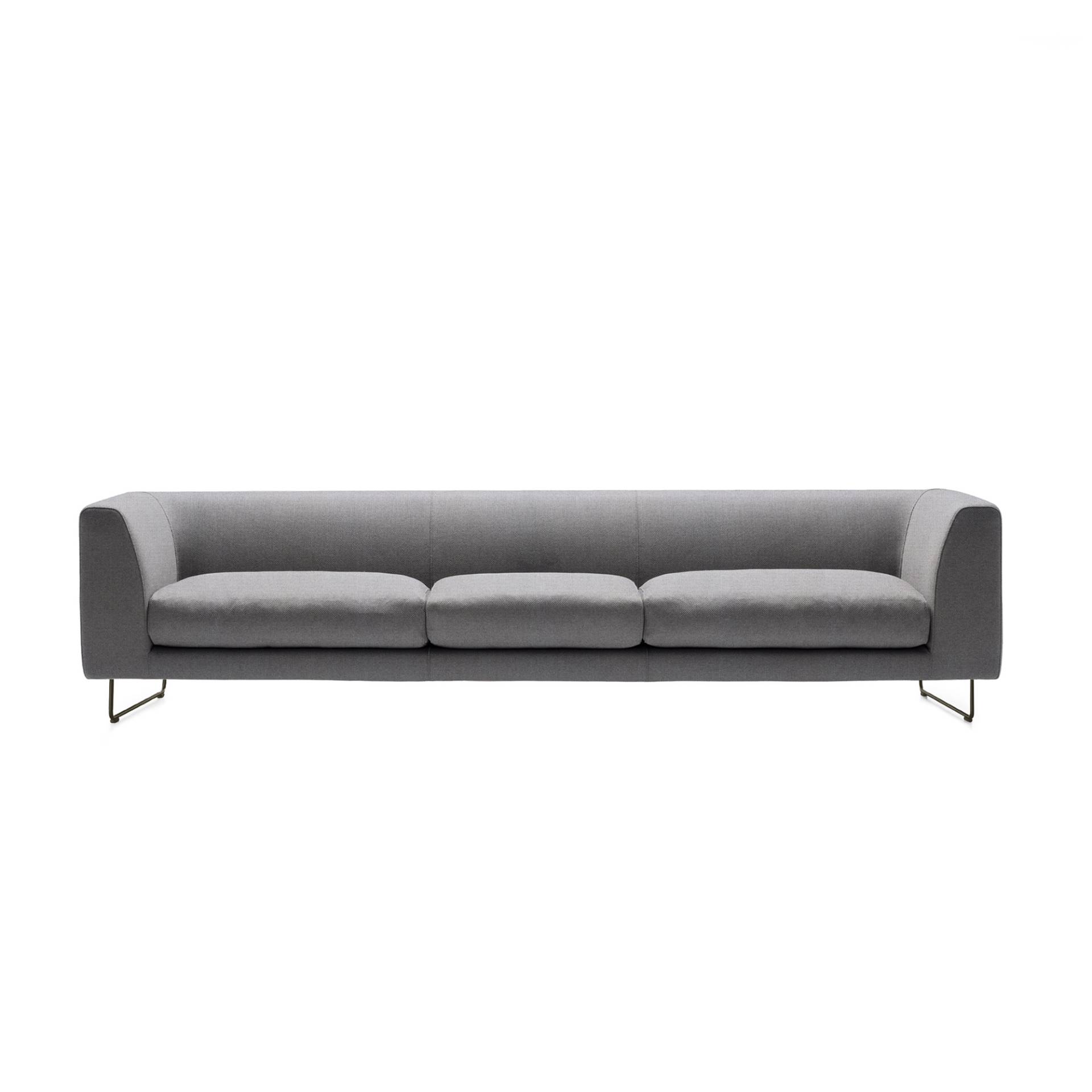 Cappellini - Elan 3-Sitzer Sofa - grau/Stoff Madrid 725C/BxHxT 230x69x82cm/Gestell Mattlack anthrazit von Cappellini