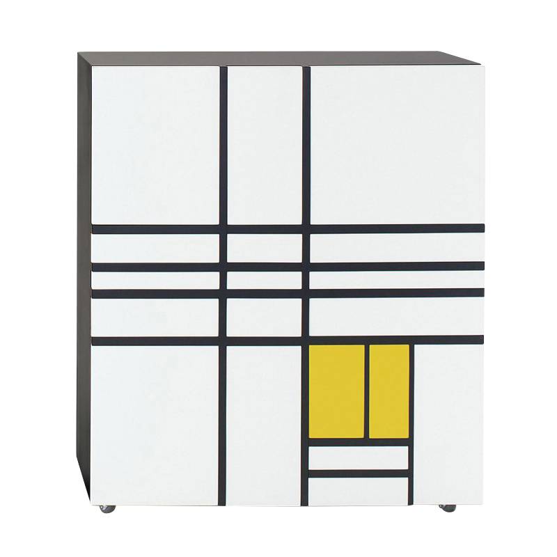 Cappellini - Homage to Mondrian Container 99cm - weiß/gelb/matt/BxHxT 99x116x40cm von Cappellini