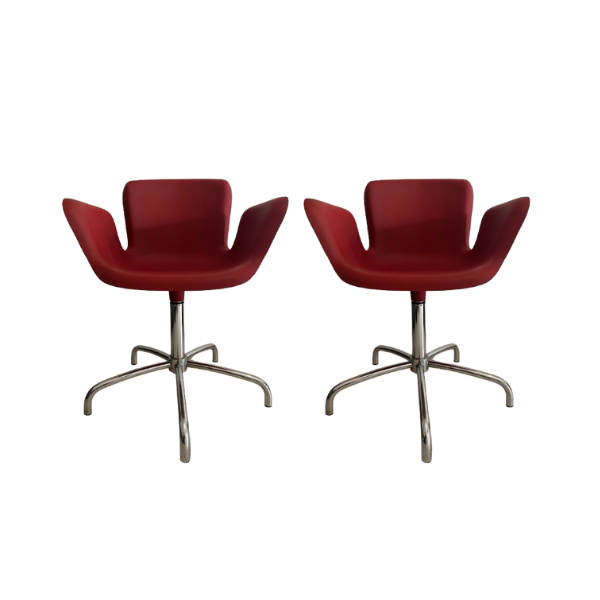 Werner Aisslinger Juli Drehstühle Set in Rot, Cappellini Werner Aisslinger Juli Drehstühle Set in Rot, Cappellini von Cappellini