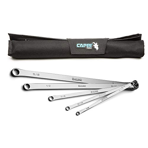 Capri Tools 0 Grad gekröpfter extra langer Steckschlüsselsatz, SAE, 1/4-3/4 Zoll, 8 Größen, 5-teilig von Capri Tools