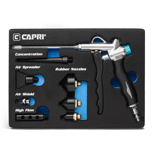 Capri Tools 2-Wege-Luftblaspistolen-Set mit Düsen und Räuberspitzen, 8-teilig von Capri Tools