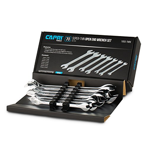 Capri Tools Superdünner Maulschlüssel-Satz, metrisch, 6 bis 19 mm, 7-teilig von Capri Tools