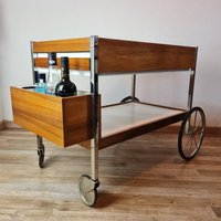 Mid Century Nussbaum Teewagen Barwagen Tea Trolley 60Er 70Er Jahre von CapricornVintageCom