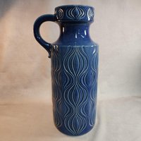 Scheurich Keramik Blau Onion Vase Fat Lava Form 485 45 Wgp Pottery Floor Vase von CapricornVintageCom