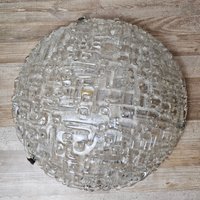 xxl 50 cm 70Er Jahre Eisglas Deckenlampe Ufo Space Age von CapricornVintageCom