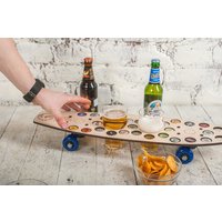 Originelle Geschenke/Geschenk Für Mann Craft Bewegliches Bier Tablett Pub Dekor Skateboard Kunst 2 Biergläser Serviertablett von CapsBoardStore