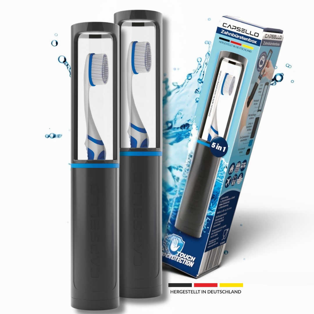 Zahnbürstenbox - schwarz - 2er-Set von Capsello