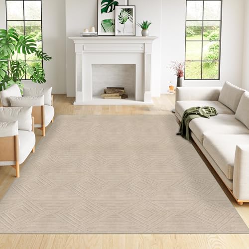 Capslpad Beige Teppich 160x230cm Waschbarer Weicher Teppich rutschfeste moderner Bodenmatte Teppiche für Wohnzimmer Bereich Schlafzimmer Büro Esszimmer Capslpad Beige Teppich 160x230cm Waschbarer Weicher Teppich rutschfeste moderner Bodenmatte Teppiche für Wohnzimmer Bereich Schlafzimmer Büro Esszimmer von Capslpad