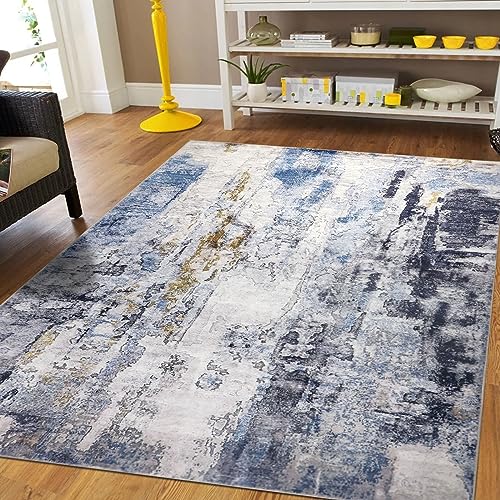 Capslpad Modern Abstrakter Teppich 120x180cm Waschbarer Wohnzimmerteppich Rutschfester Weicher Akzentteppich Kunstwolle Boho Art Bodenteppich für Wohnzimmer Schlafzimmer Heimbüro Esszimmer Küche Dekor von Capslpad