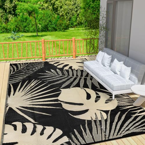 Capslpad Wasserdicht Outdoor Teppich 270x365cm Reversible Kunststoff Strohmatte Wendematte Tragbarer Campingbereich Teppiche Gegend Teppich für Picknickteppich RV Deck Strand Dekor, Schwarzes Kamel Capslpad Wasserdicht Outdoor Teppich 270x365cm Reversible Kunststoff Strohmatte Wendematte Tragbarer Campingbereich Teppiche Gegend Teppich für Picknickteppich RV Deck Strand Dekor, Schwarzes Kamel von Capslpad
