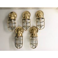 Massive Messing Neue Retro Außenwand/Schwan Wandlampe Durchgang Bulkhead Frachtlicht - Lot Von 5 von CaptainCorys