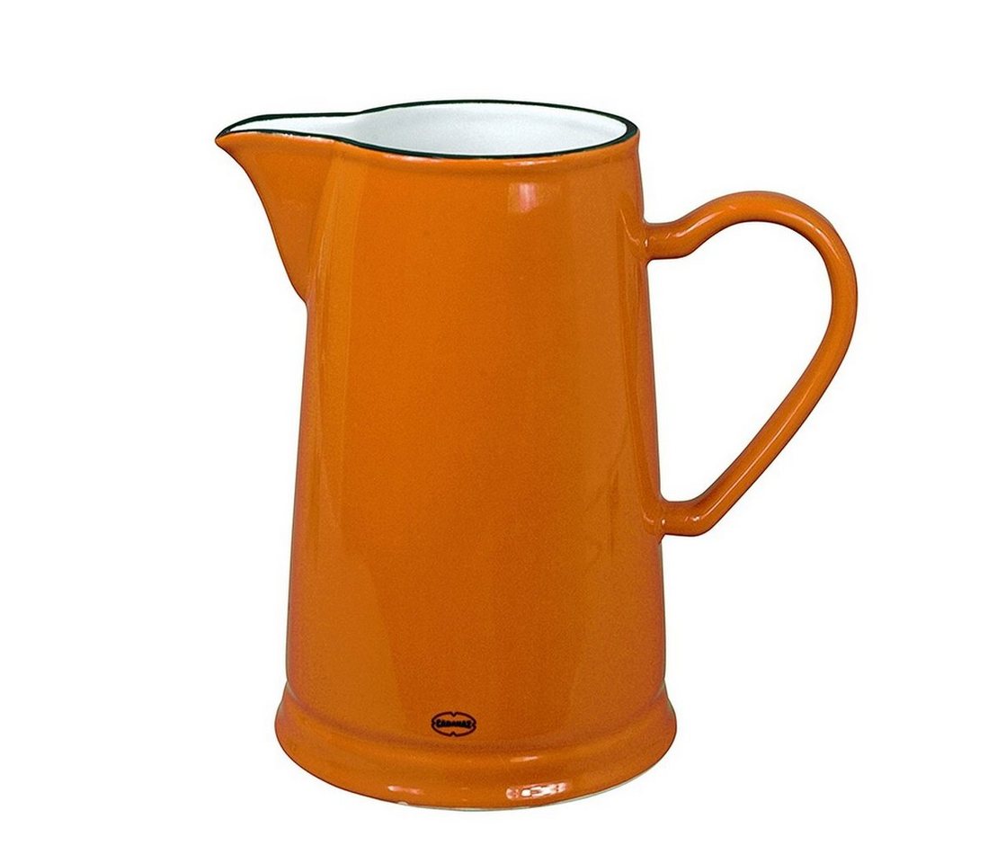 Capventure Kanne Kurg Kanne Wasserkrug Vase Pitcher Keramik 1,6l Retro Cabanaz orange von Capventure