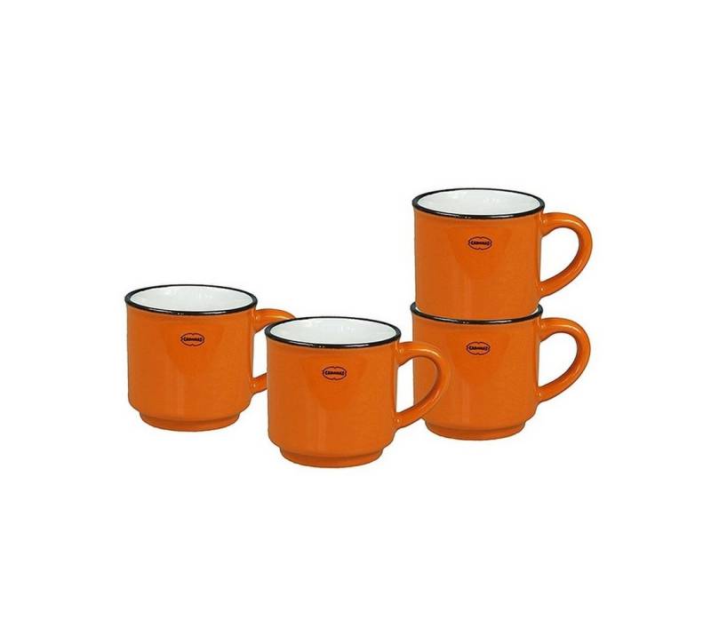Capventure Tasse Espressotasse Espresso Mocca Tasse stapelbar 4'er Set Cabanaz orange, Material: Keramik von Capventure