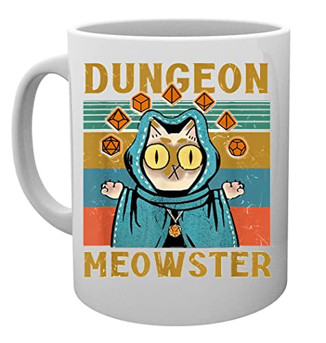Dungeon Meowster Funny Nerdy-Gamer Cat-D20 Dice Rpg Mug Cup von Capzy