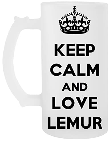 Keep Calm And Love Lemur Transparent Bier Becher Beer Mug von Capzy