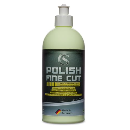 Car Sense Polish Fine Cut [1000ml] All-in-One Politur mit Schleifkörnern auf Aluminiumoxid-Basis und Wachs | Reinigt, glättet und poliert in einem Arbeitsgang | Für gebrauchten Fahrzeuglack von Car Sense