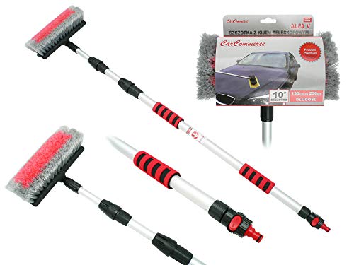 CARCOMMERCE Waschbürste Bürste - Autowaschbürste mit Teleskopstiel - Teleskop Reinigungsbürste ausziehbar für KFZ, Booten, Photovoltaik-Panels (130-250cm) von Car Commerce