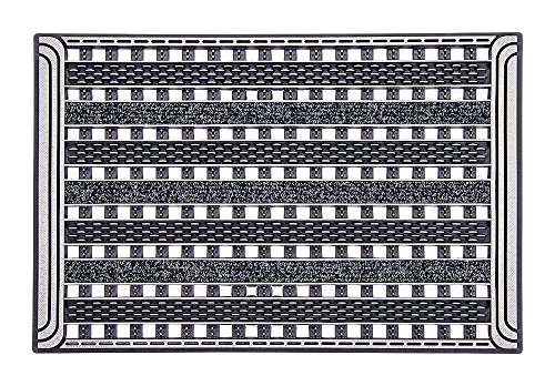 CarFashion 257739 PUR|GridClean – Fussmatte, Türmatte, Fußabtreter, Eingangsmatte, für Innen und Aussen, Anthrazit-Metallic Oberfläche, Scraper-Noppen mit Textilbelag, Größe ca. 59 x 39 cm von Home2Fashion