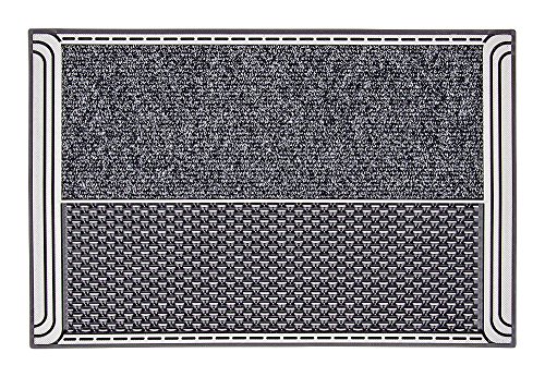 CarFashion 258282 PUR|DualClean – Fussmatte, Türmatte, Fußabtreter, Eingangsmatte, für Innen und Aussen, Anthrazit-Metallic Oberfläche, Scraper-Noppen mit Textilbelag, Größe ca. 59 x 39 cm von CarFashion