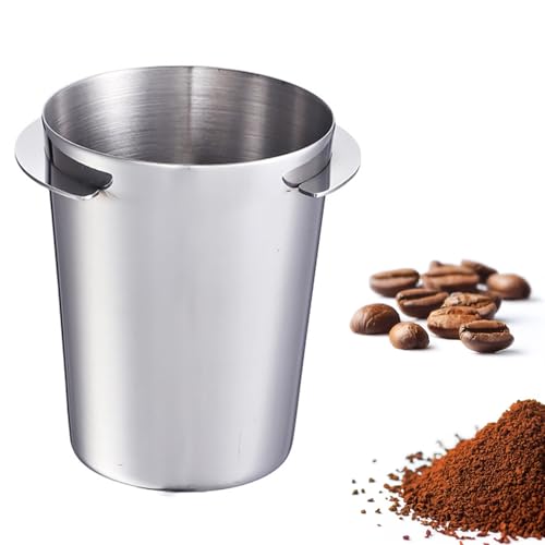 58mm Dosierbecher – Edelstahl Kaffee Dosing Cup für Barista, Praktisches Espresso Zubehör für 58mm Siebträger, Robuster Coffee Dosing Becher für Mühle & Siebträgermaschine, Leicht zu Reinigen von CarPlusStudio