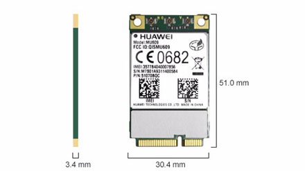 HSPA/UMTS/Edge Mini-PCIe Modem (Huawei MU609) von CarTFT.com