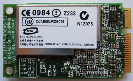 Wireless LAN Mini-PCI Express [Broadcom von CarTFT.com