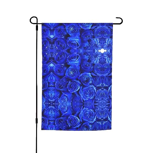 Blaue Rosen-Gartenflaggen, 30,5 x 45,7 cm, doppelseitiger Druck, dekorative Flaggen für Außendekoration für alle Jahreszeiten von CarXs