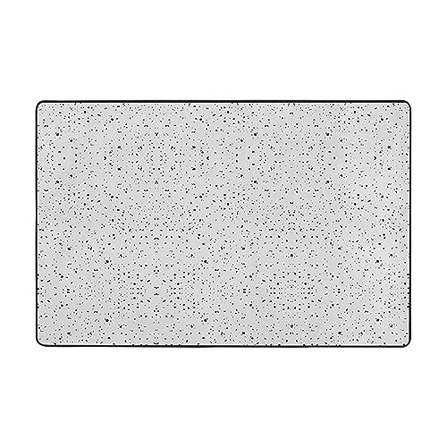 CarXs Schwarz-weiße Speck-Teppiche 91,4 x 61 cm & 183,9 x 121,9 cm – Heimdekor-Fußmatten für Wohnzimmer, Schlafzimmer, schmutzabweisend von CarXs