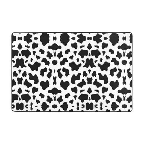 CarXs Schwarz-weißer Leoparden-Teppich, 91,4 x 61 cm, 183,9 x 121,9 cm, Heimdekor, Fußmatten für Wohnzimmer, Schlafzimmer, schmutzabweisend von CarXs