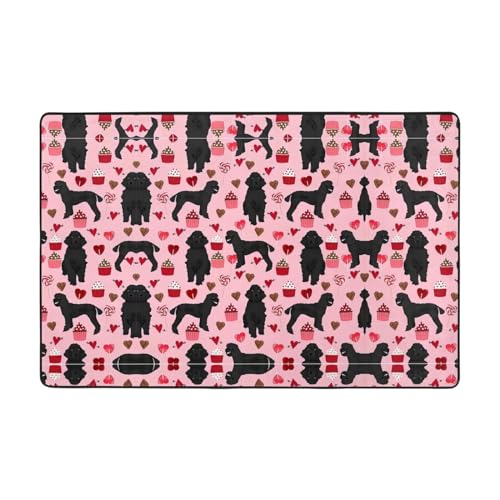 CarXs Teppich, Motiv: rosa Pudel, 91,4 x 61 cm, 183,9 x 121,9 cm, Heimdekor, Fußmatten für Wohnzimmer, Schlafzimmer, schmutzabweisend von CarXs