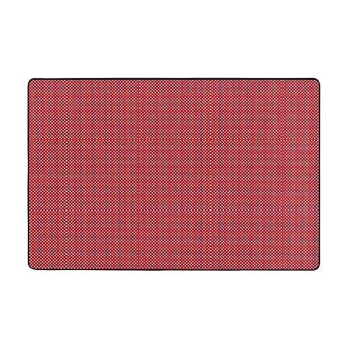 CarXs Teppich, Rot und Weiß, gepunktet, 91,4 x 61 cm, 183,9 x 121,9 cm, Heimdekor, Fußmatten für Wohnzimmer, Schlafzimmer, schmutzabweisend von CarXs