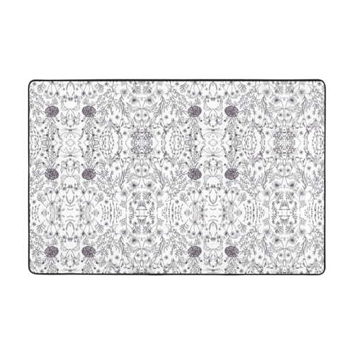 CarXs Teppiche mit blühenden Kräutern und krautigen Pflanzen, 91,4 x 61 cm und 183,9 x 121,9 cm, Heimdekor, Fußmatten für Wohnzimmer, Schlafzimmer, schmutzabweisend von CarXs