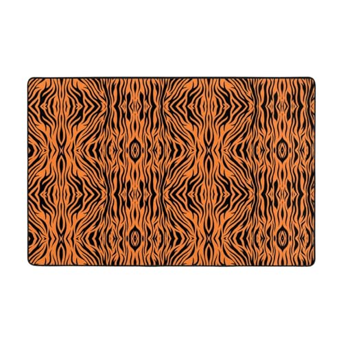 CarXs Tiger Stripes Orange Muster 91,4 x 61 cm & 183,9 x 121,9 cm Teppiche – Heimdekor-Fußmatten für Wohnzimmer, Schlafzimmer, schmutzabweisend von CarXs