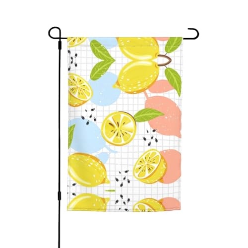 Fruits Lemon Holiday Garden Flags 30,5 x 45,7 cm, doppelseitiger Druck, dekorative Flaggen für Außendekoration für alle Jahreszeiten von CarXs