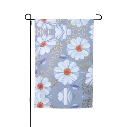 Gänseblümchen Blau Urlaub Gartenflaggen 30,5 x 45,7 cm doppelseitiger Druck - dekorative Flaggen für Außendekoration für alle Jahreszeiten von CarXs