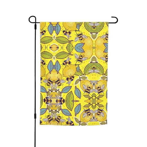 Gartenflaggen, gelbe Zitrone und Biene, 30,5 x 45,7 cm, doppelseitiger Druck, dekorative Flaggen für Außendekoration für alle Jahreszeiten von CarXs