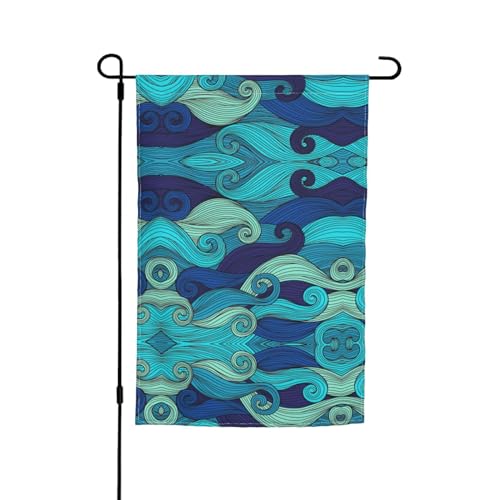 Gartenflaggen mit Ozeanstreifenmuster, 30,5 x 45,7 cm, doppelseitiger Druck, dekorative Flaggen für Außendekoration für alle Jahreszeiten von CarXs