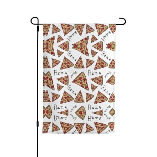 Gartenflaggen mit Pizza-Muster, 30,5 x 45,7 cm, doppelseitiger Druck, dekorative Flaggen für Außendekoration für alle Jahreszeiten von CarXs