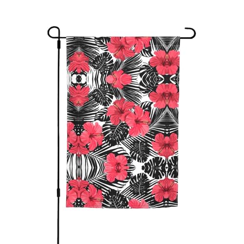 Gartenflaggen mit rotem Hibiskus, 30,5 x 45,7 cm, doppelseitiger Druck, dekorative Flaggen für Außendekoration für alle Jahreszeiten von CarXs