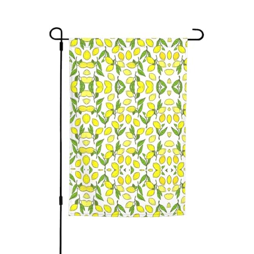 Gelbe frische Zitronen, Feiertags-Gartenflaggen, 30,5 x 45,7 cm, doppelseitiger Druck, dekorative Flaggen für Außendekoration für alle Jahreszeiten von CarXs