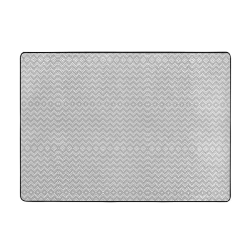 Grauer gestreifter Teppich, 203 x 147 cm, bedruckter Teppich, weicher Flanellstoff, geeignet für verschiedene Umgebungen von CarXs