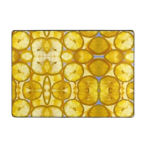 Lemon Slices Teppich, 203 x 147 cm, bedruckter Teppich, weicher Flanellstoff, geeignet für verschiedene Umgebungen von CarXs