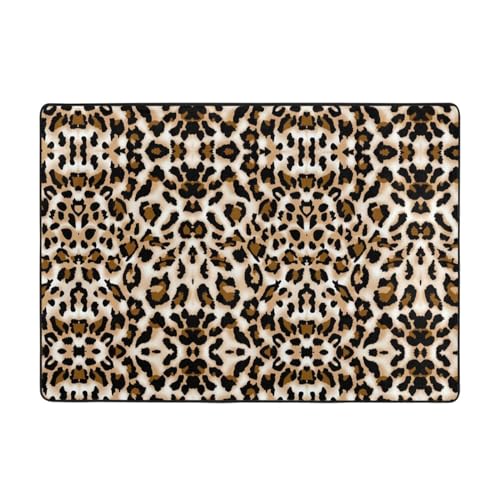 Leoparden-Teppich, 203 x 147 cm, bedruckter Teppich, weicher Flanellstoff, geeignet für verschiedene Einrichtungen von CarXs