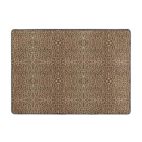 Lustiger Teppich mit Leopardenmuster, 203 x 147 cm, bedruckter Teppich, weicher Flanellstoff, geeignet für verschiedene Umgebungen von CarXs