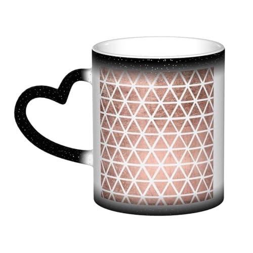 Rotgoldenes Muster Hintergründe, wärmewechselnde magische Tassen-Set, wärmeempfindlich, kühle Kaffeetassen – einzigartige, kreative Geschenk-Tassen von CarXs