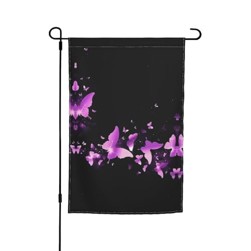 Schmetterlingsflaggen, 30,5 x 45,7 cm, doppelseitiger Druck, dekorative Flaggen für Außendekoration für alle Jahreszeiten, Violett von CarXs