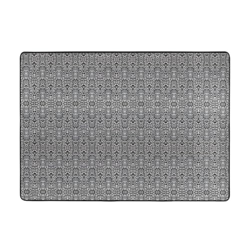Schwarz-weißer Schlangenhaut-Teppich, 203 x 147 cm, bedruckter Teppich, weicher Flanellstoff, geeignet für verschiedene Umgebungen von CarXs