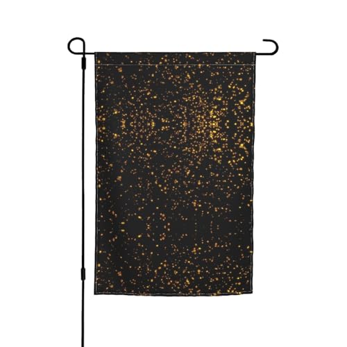 Schwarze und goldene Tapete, Gartenflaggen, 30,5 x 45,7 cm, doppelseitiger Druck, dekorative Flaggen für Außendekoration für alle Jahreszeiten von CarXs